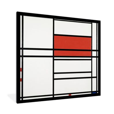 Poster - 40x40 cm - Komposition mit Rot und Weiß - Piet Mondrian