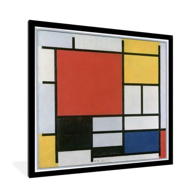Poster - 40x40 cm - Komposition 2 in Rot Blau und Gelb - Piet Mondrian