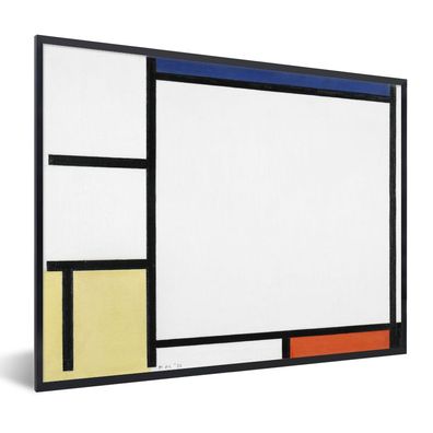 Poster - 40x30 cm - Komposition mit Blau, Gelb, Schwarz und Rot - Piet Mondrian