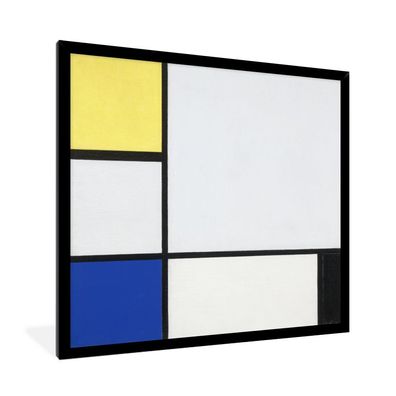 Poster - 40x40 cm - Komposition mit Gelb, Blau und Schwarz - Piet Mondrian