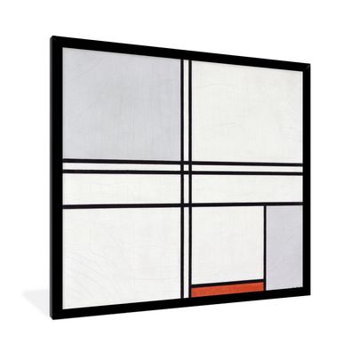 Poster - 40x40 cm - Komposition 1 mit Rot und Grau - Piet Mondrian