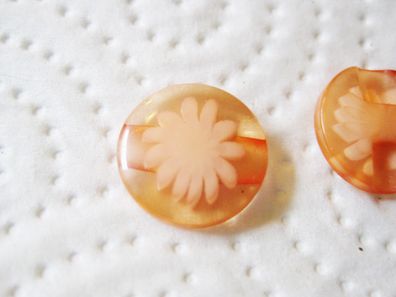 1 Kinderknopf Knöpfe Blume lachs 14x4mm Öse Nr 4120