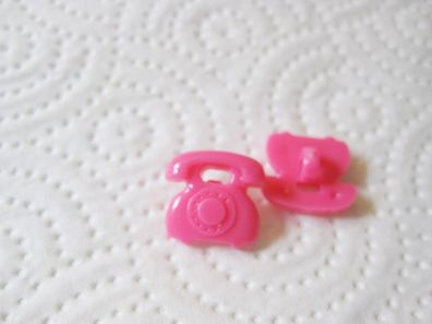 1 Kinderknopf Knöpfe Telefon pink 15x15x7mm Öse Nr 1164