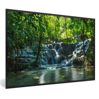 Poster - 90x60 cm - Dschungel-Wasserfall in Palenque Mexiko
