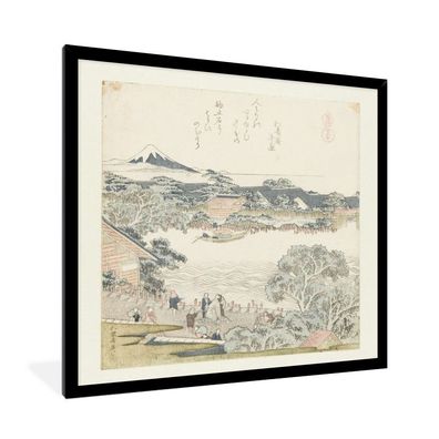 Poster - 40x40 cm - Der Stein der Pferdefesseln - Gemälde von Katsushika Hokusai