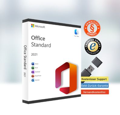 Microsoft Office 2021 Standard | Für MAC | Kein Abo | inkl. USB Stick