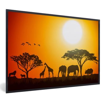 Poster - 90x60 cm - Elefant - Wilde Tiere - Afrika