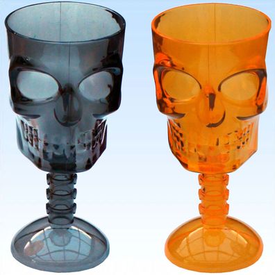 2 Halloween Totenkopfgläser Glas Totenkopf Totenschädel Gläser Partygläser