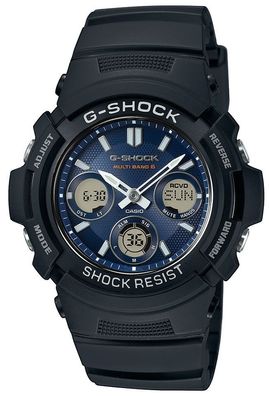 Casio Solaruhr Funk G-Shock Uhr AWG-M100SB-2AER schwarz blue