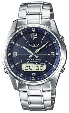 Casio Funkuhr Armbanduhr LCW-M100DSE-2AER Funk-Solar Uhr blau