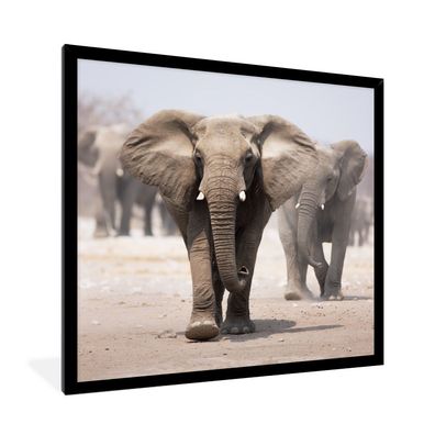 Poster - 40x40 cm - Elefant - Beine - Stoff
