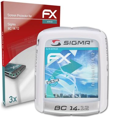 atFoliX 3x Schutzfolie kompatibel mit Sigma BC 14.12 Folie klar&flexibel