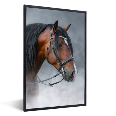 Poster - 60x90 cm - Pferd - Rauch - Zaumzeug