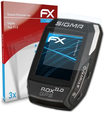 atFoliX 3x Schutzfolie kompatibel mit Sigma Rox 11.0 Displayschutzfolie klar