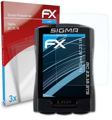 atFoliX 3x Schutzfolie kompatibel mit Sigma BC 23.16 Displayschutzfolie klar