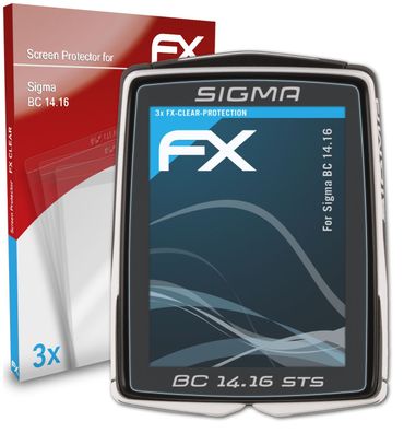 atFoliX 3x Schutzfolie kompatibel mit Sigma BC 14.16 Displayschutzfolie klar