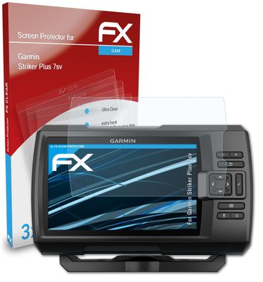 atFoliX 3x Schutzfolie kompatibel mit Garmin Striker Plus 7sv Displayschutzfolie