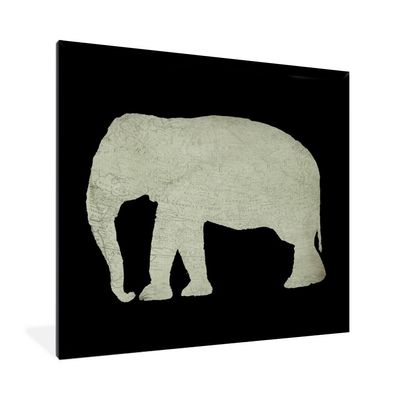 Poster - 40x40 cm - Elefant - Karte - Vintage