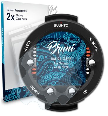 Bruni 2x Schutzfolie kompatibel mit Suunto Zoop Novo Folie