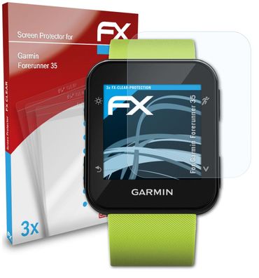 atFoliX 3x Schutzfolie kompatibel mit Garmin Forerunner 35 Displayschutzfolie klar