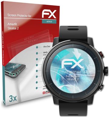 atFoliX 3x Schutzfolie kompatibel mit Amazfit Stratos 2 Folie klar&flexibel