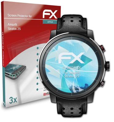 atFoliX 3x Schutzfolie kompatibel mit Amazfit Stratos 2S Folie klar&flexibel