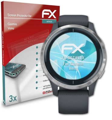 atFoliX 3x Schutzfolie kompatibel mit Garmin Venu Folie klar&flexibel