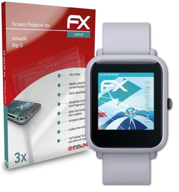 atFoliX 3x Schutzfolie kompatibel mit Amazfit Bip S Folie klar&flexibel