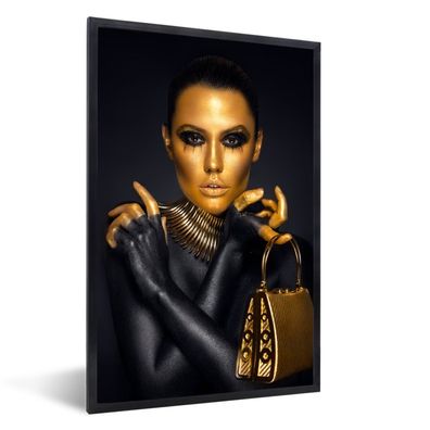 Poster - 40x60 cm - Make up - Tasche - Gold