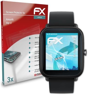 atFoliX 3x Schutzfolie kompatibel mit Amazfit Bip U Folie klar&flexibel