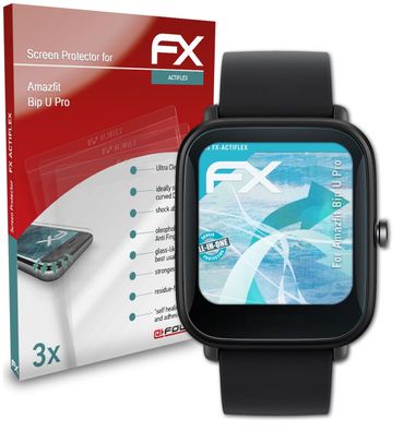 atFoliX 3x Schutzfolie kompatibel mit Amazfit Bip U Pro Folie klar&flexibel