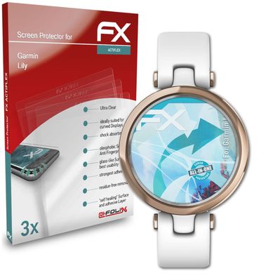 atFoliX 3x Schutzfolie kompatibel mit Garmin Lily Folie klar&flexibel