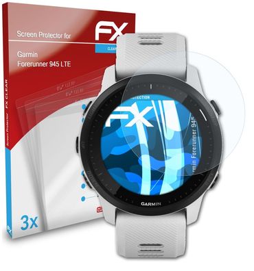 atFoliX 3x Schutzfolie kompatibel mit Garmin Forerunner 945 LTE Displayschutzfolie