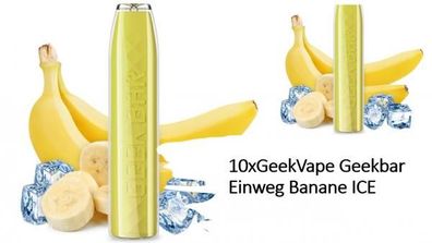 10X GeekVape Geekbar Einweg E-Zigarette - 20mg/ ml (Banana ICE)