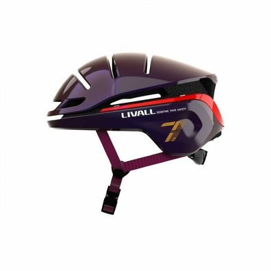 Livall EVO21 Fahrradhelm E-Bike Bremslicht Rücklicht Blinker SOS Smarter Helm Violett