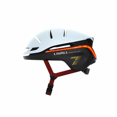 Livall EVO21 Fahrradhelm E-Bike Bremslicht Rücklicht Blinker SOS Smarter Helm weiß