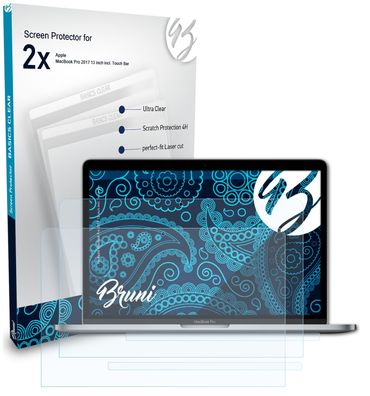 Bruni 2x Schutzfolie kompatibel mit Apple MacBook Pro 2017 13 inch incl. Touch Bar