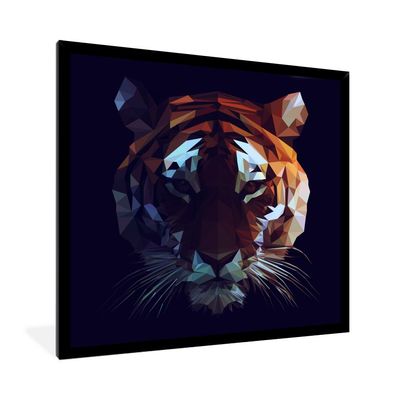 Poster - 40x40 cm - Tiger - Geometrie - Orange