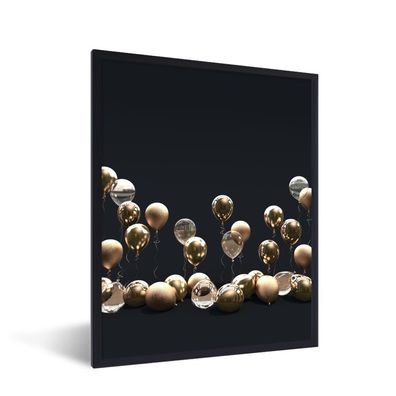 Poster - 30x40 cm - Luftballons - Gold - Dekoration
