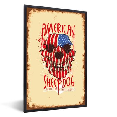 Poster - 40x60 cm - Jahrgang - Amerika - Hund