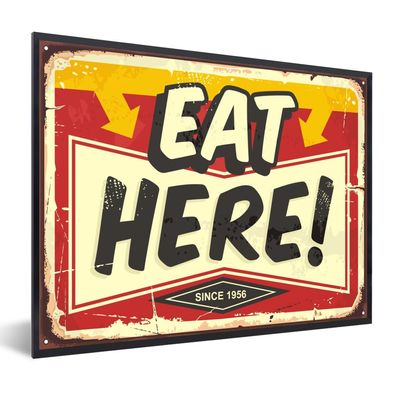 Poster - 40x30 cm - Lebensmittel - Vintage - Werbeschild - Illustration