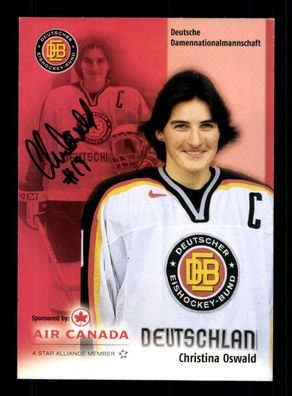 Christina Oswald Eishockey Nationalspieler Original Signiert + A 222289