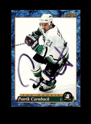 Patrik Carnback NHL USA Autogrammkarte Original Signiert + A 222566