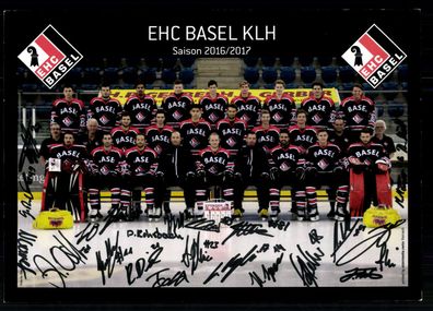 Original Mannschaftskarte EHC Basel KLH 2016-17 Druck Signiert + G 35571