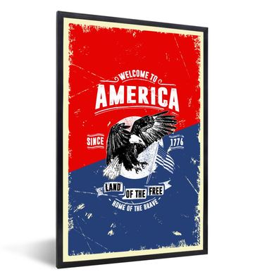 Poster - 40x60 cm - Jahrgang - Vogel - Amerika