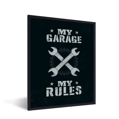 Poster - 60x80 cm - Mancave - Werkzeuge - Vintage - Garage