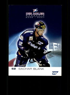 Sachar Blank Adler Mannheim 2006-07 Original Signiert Eishockey + A 222407
