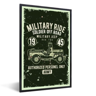 Poster - 60x90 cm - Mancave - Auto - Jeep - Retro