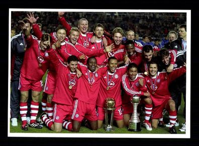 Bayern München Mannschaftskarte Weltpokalsieger 2001