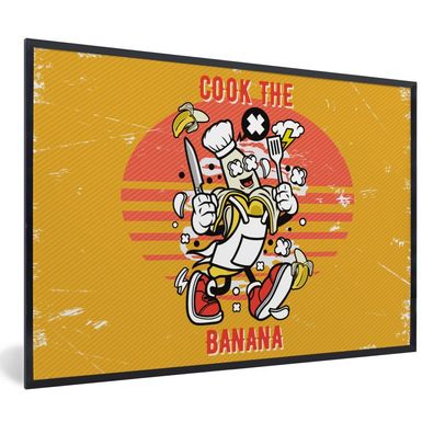 Poster - 60x40 cm - Vintage - Banane - Schürze